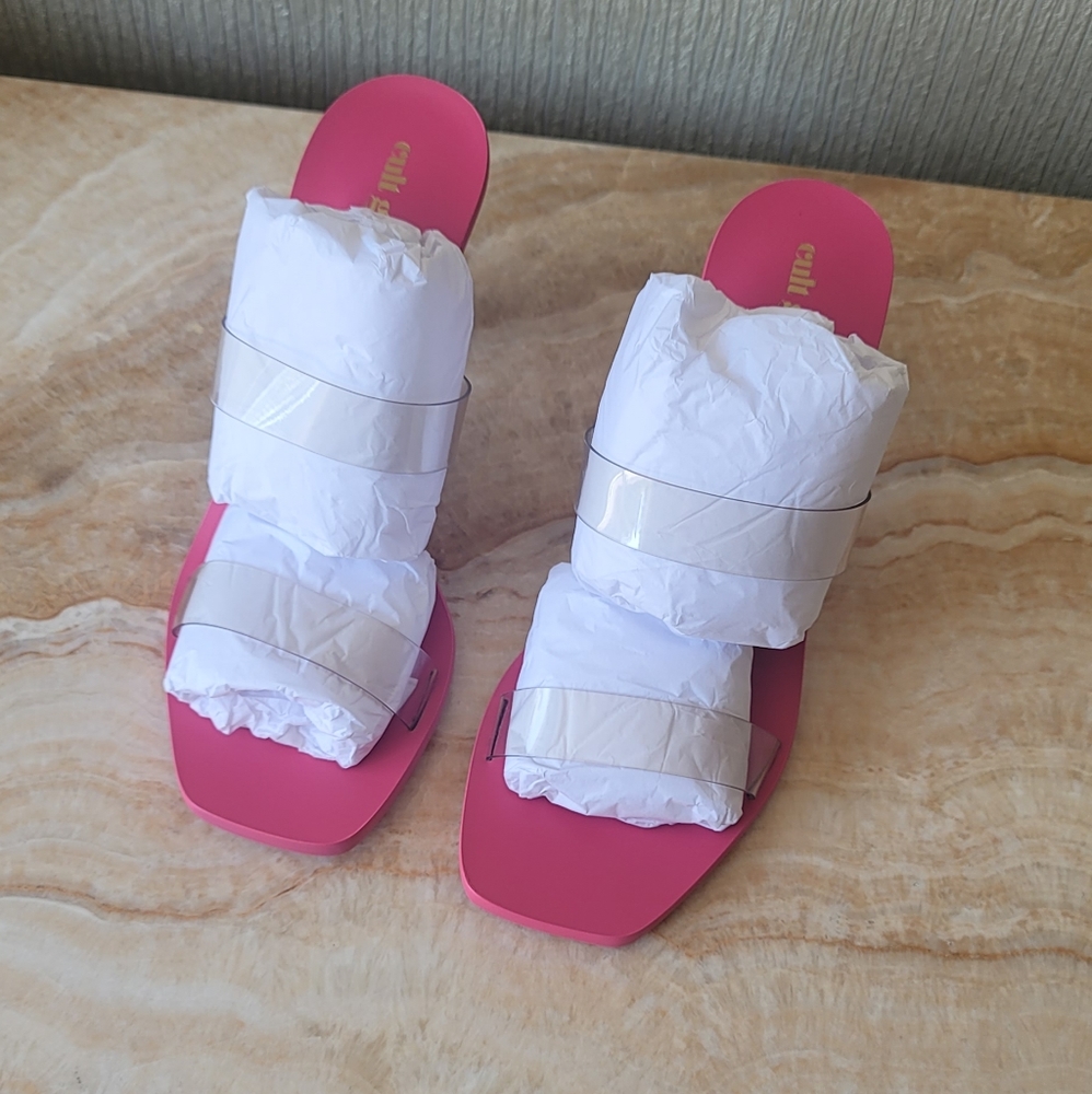 Cult Gaia Meta Stone Heel Sandals in Qajar Rose Multi MSRP $428 - Picture 13 of 15